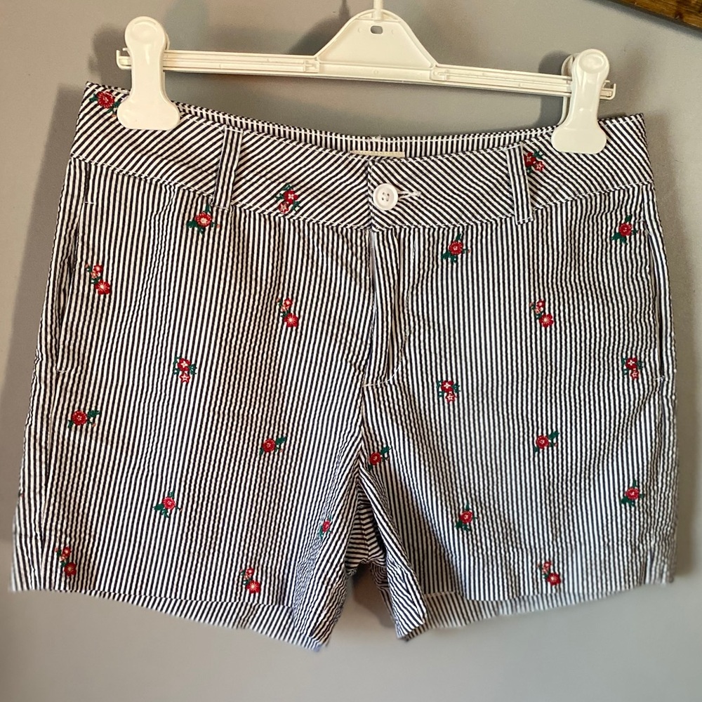 St Johns Bay embroidered striped shorts